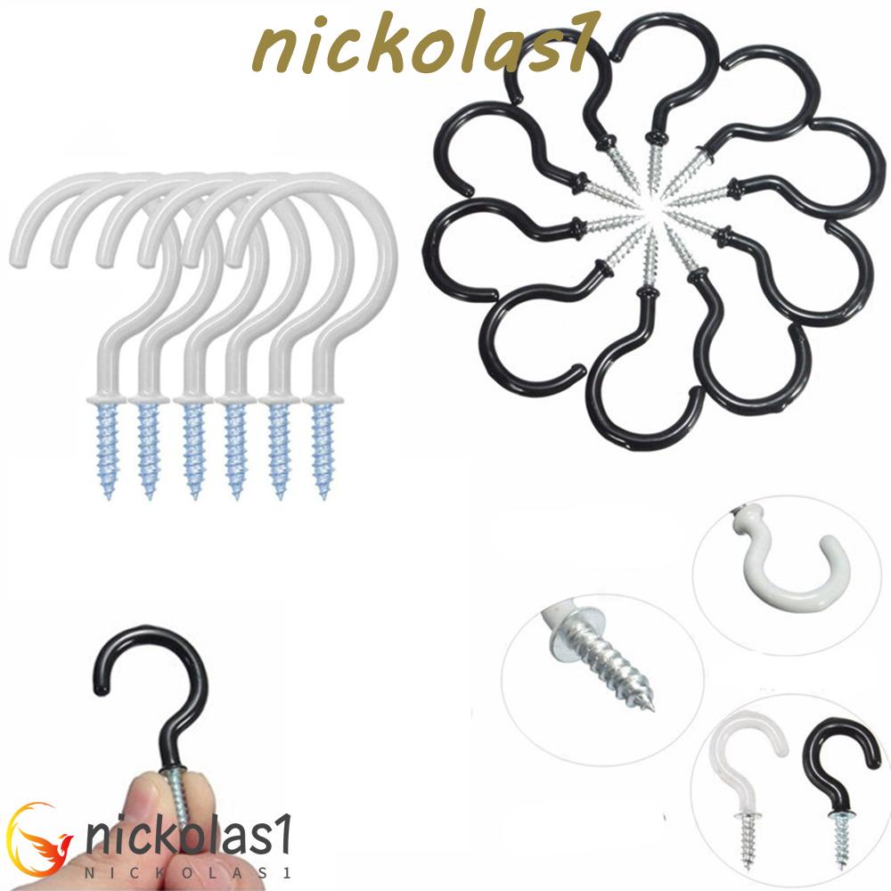 Nickolas1 Kait Plafon Heavy Duty Hitam Screw-In Holder Gantungan Mug Penyimpanan Rumah