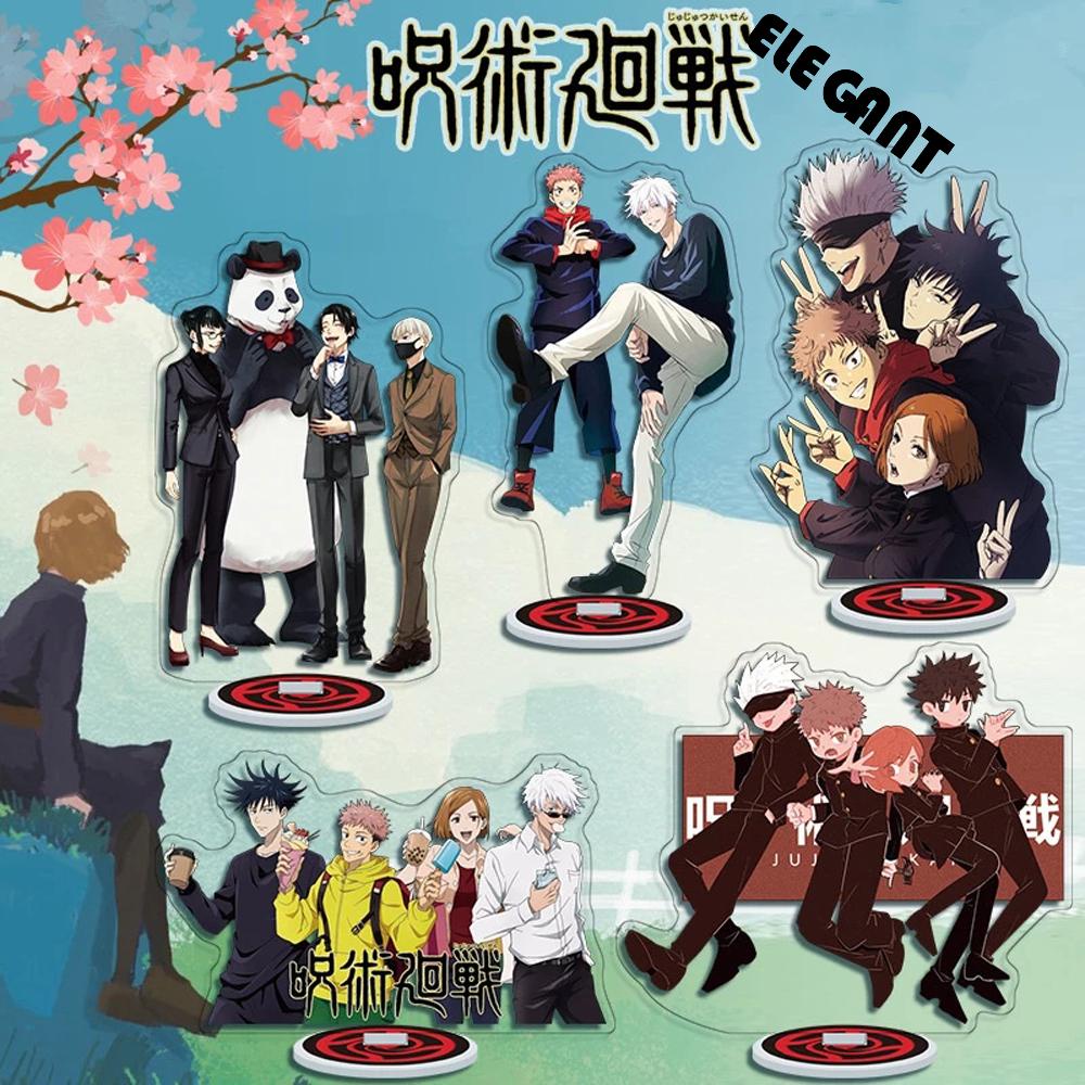 [Elegan] Jujutsu Kaisen Cosplay Anime Dua Sisi Fushiguro Megumi Model Mainan Gojo Satoru Standing Card