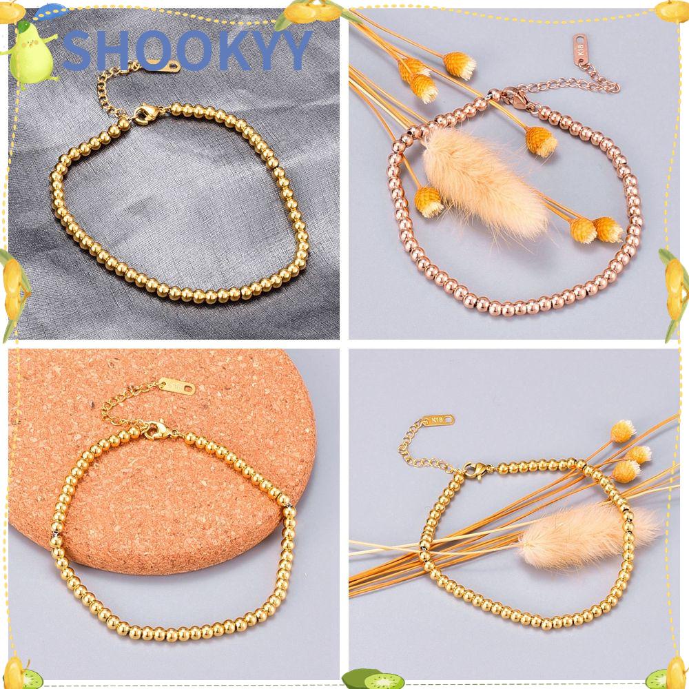 Chookyy Gelang Bola Keberuntungan Aksesoris Fashion Lapis Emas 18k Baru Trendi Rose Gold Bangle