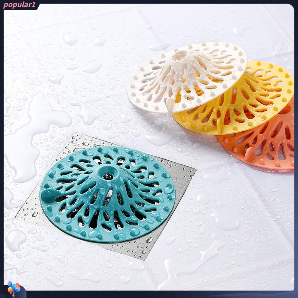 Populer Filter Screen 4Pcs Sink Floor Drain Pad Penghilang Bau Lantai Tikar Stiker Penutup Saluran Air Lantai