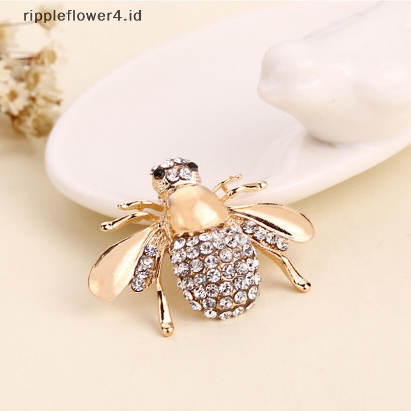 {rippleflower4.id} Wanita Bros Pin Chic Berlian Imitasi Hewan Bros Perhiasan Lebah Yang Indah Bros Pin~