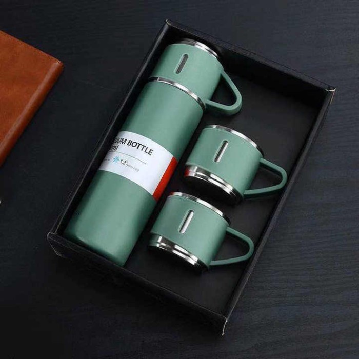 Termos Sultan Vacuum Flask Set Cangkir Gelas Botol Minum Panas Dingin