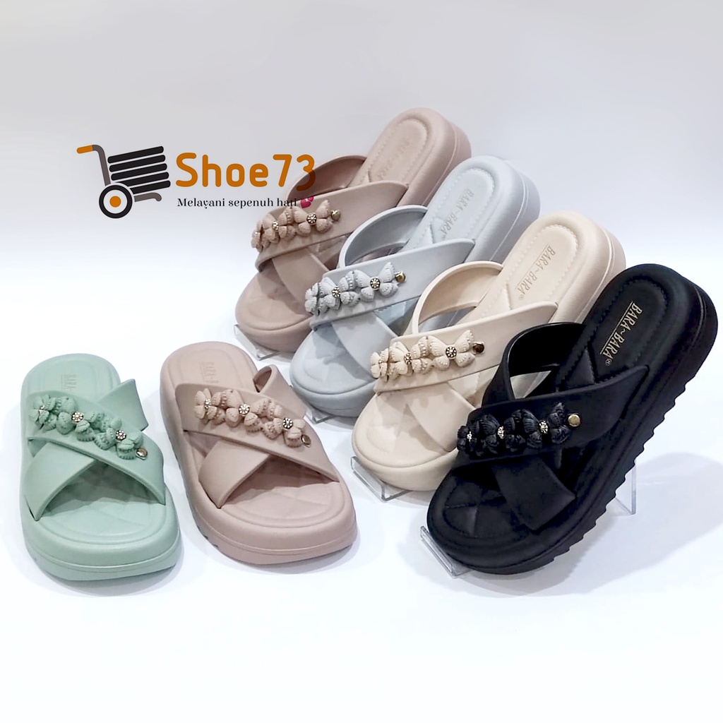 BARA-BARA JSL 2208 V25 NEW SIZE 36-40 ORIGINAL l Sandal Selop Silang Jelly Wanita l Sendal Kokop Cewek Impor