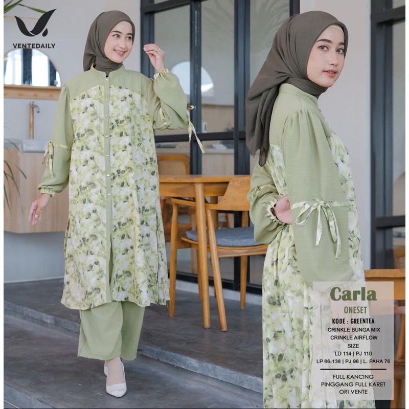 CALRA ONESET Setelan ORI VENTE DAILY | Ld114 Cinkle Airflow Motif