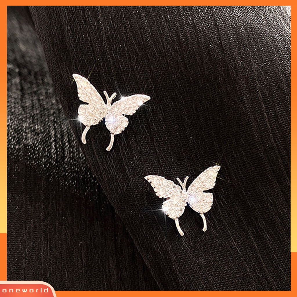 [WOD] Wanita Kupu-Kupu Anting Shiny Ear Clip Stud Pesta Pernikahan Perhiasan Aksesori Hadiah