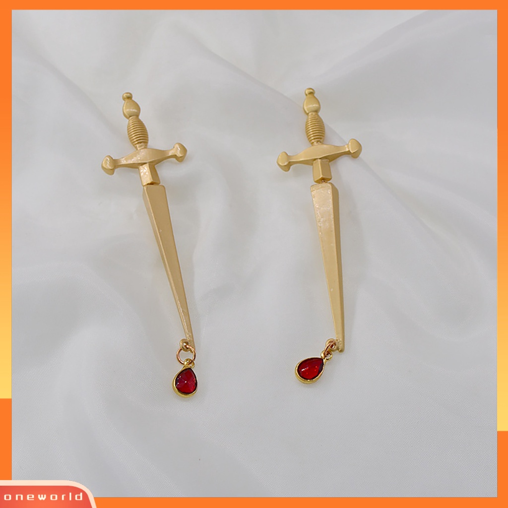 [WOD] Wanita Simulasi Darah Tersumpah Dagger Eardrops Personalized Stud Earrings Hadiah