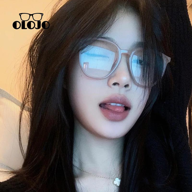 【COD】Kacamata Anti-Cahaya Biru Dengan Paku Beras Leopard Print Flat Light Kacamata Wanita Perlindungan Radiasi Kacamata Pelindung Mata