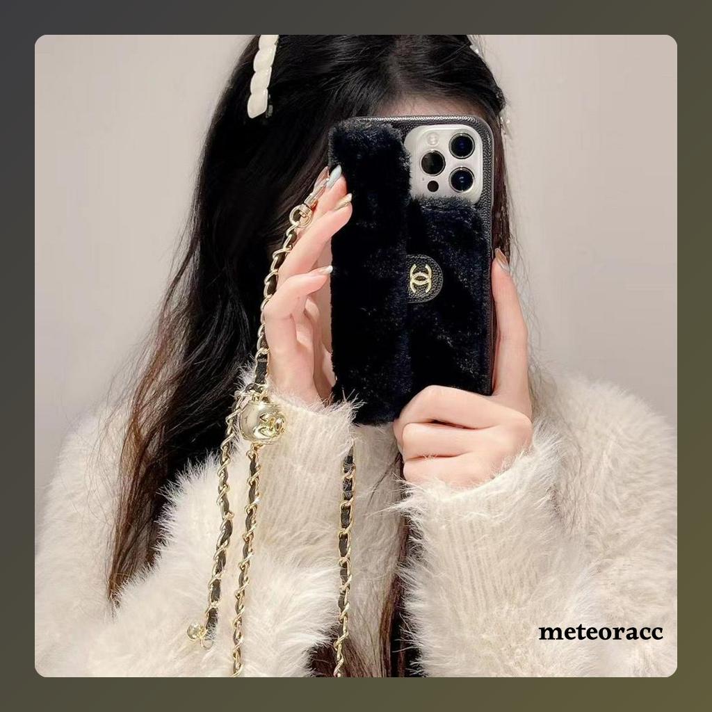 Casing Dompet tas ID warna cantik Macaron Bulu FJ12 For Iphone 13 14 14+ Plus 15 Pro Max