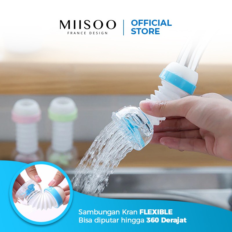 MIISOO Sambungan Kran FLEXIBLE Filter Air Anti Splash Shower Saringan Kran Air Keran