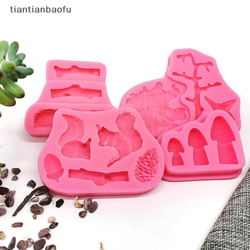 [tiantianbaofu] Cetakan Silikon Model Tupai Dapur DIY Dekorasi Kue Fudge Cookie Tools Butik