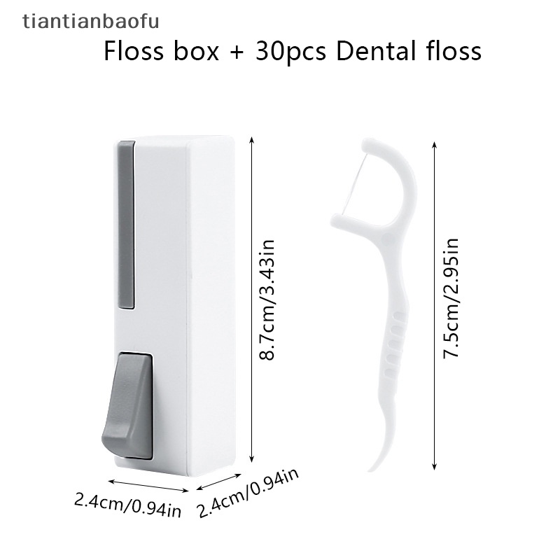 [tiantianbaofu] Kotak Penyimpanan Flosser Gigi Portable Otomatis Plastik Floss Pick Dispenser Butik