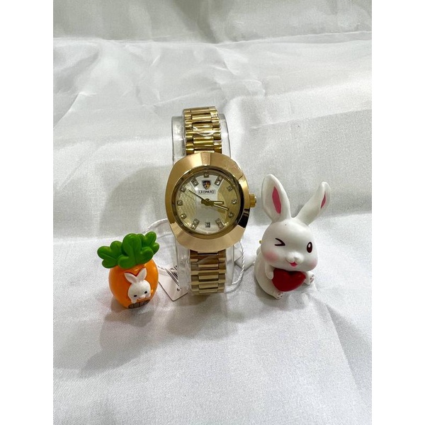 Jam Tangan Wanita LEOPARD Rantai Stanless Stell 8040 Kecil