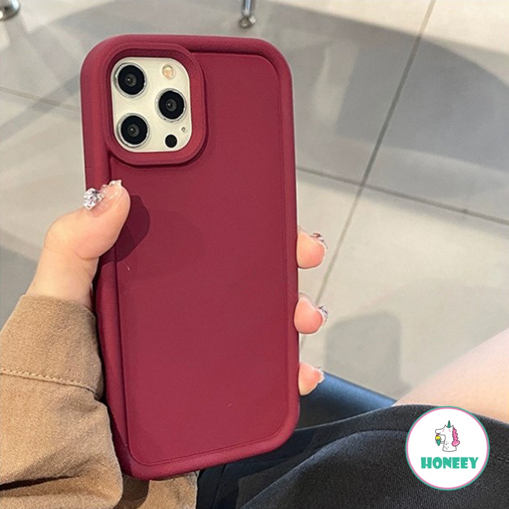 IPHONE Casing Ponsel Silikon Bumper Lembut Matte Mewah Untuk Iphone14 Promax11 12 13 Pro Max X X XR Square Solid Color Shockproof Cover