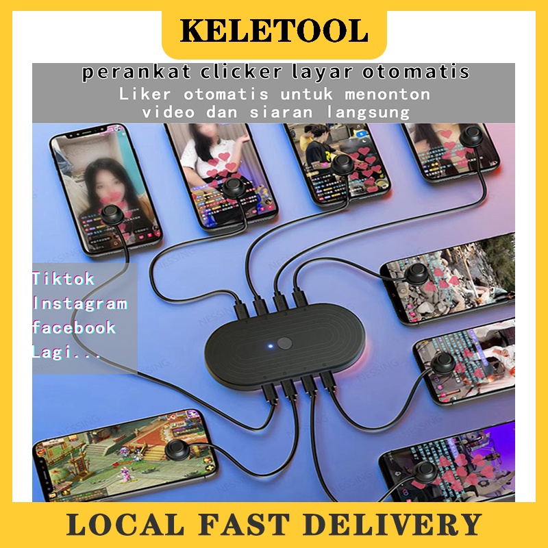 Clicker Otomatis Layar / Auto Clicker Tapper 8 perangkat yang terhubung langsung 8 clicker untuk pon