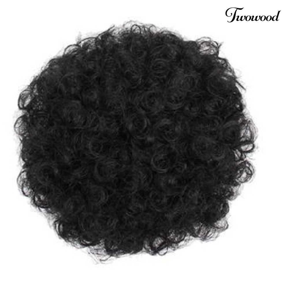 Twowood Wanita Pendek Keriting Sintetis Afro Ponytail Besar Rambut Ekstensi Penuh Wig Sopak