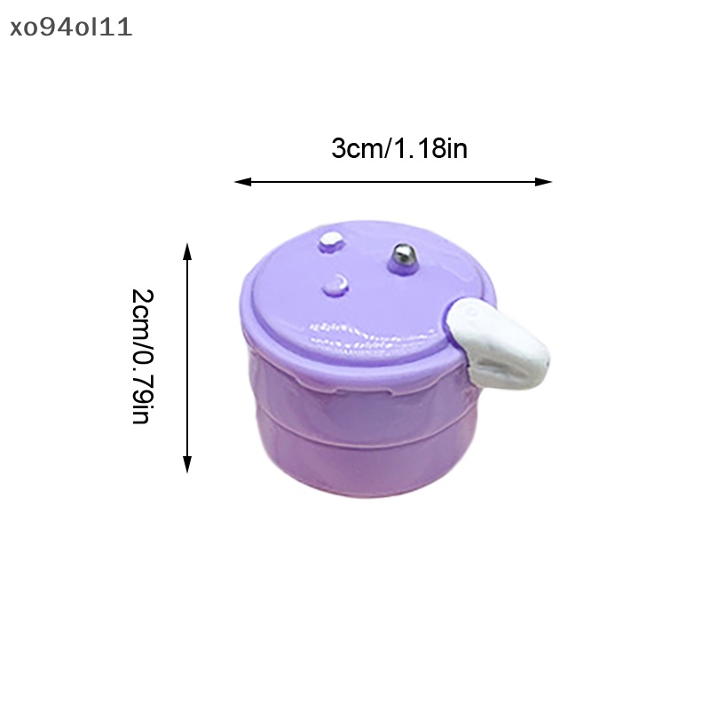 Xo 2 Pcs 1:12 Rumah Boneka Miniatur Pressure Cooker Ornamen Warna Pot Aksesoris Rumah Boneka Lanskap Mikro Dekorasi Mainan OL