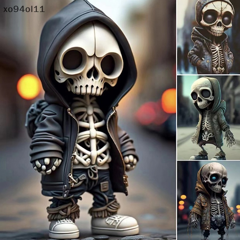 Xo Patung Kerangka Keren Halloween Skeleton Doll Resin Ornamen OL