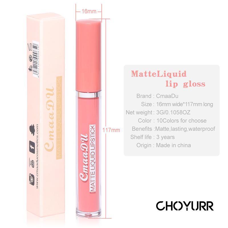 【COD】3-Pack Lip Gloss Matte Lipstik Beludru Tahan Air Tahan Lama Yang Menutrisi Dan Melembabkan-CH