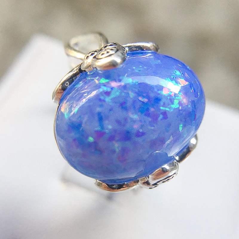 Opal Rings Natural Opal Colorful Light Gemstone Silver Band Ring Perhiasan Mewah Untuk Wanita Dainty Party Gift