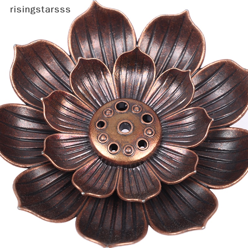 Rsid Span-new Alloy Incense Burner Stick Holder Piring Pembakar Piring Buddhisme Coil Lotus Pedupaan Jelly