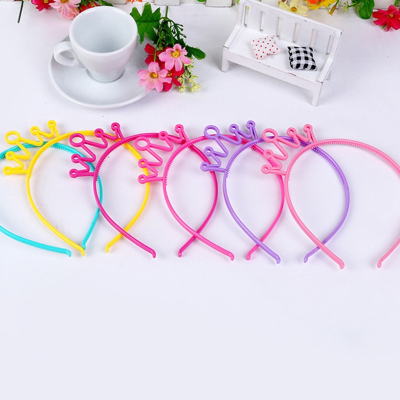 MMM Bando Korea Lucu Desain Mahkota Warna Warni Anti Slip Gaya Korea Headband Crown Warna Warni Bandana Glossy Aksesories Rambut Wanita Murah