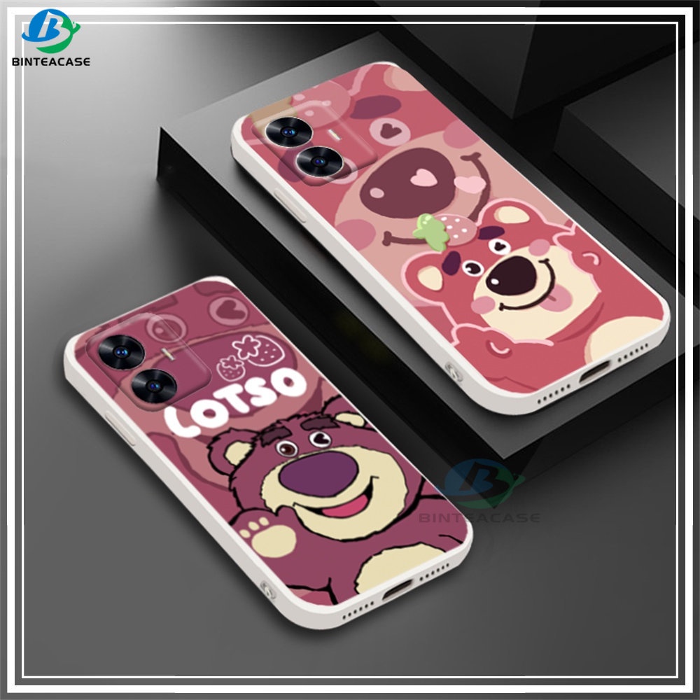 Realme C55 C35 C33 C31 C30 C21Y C25Y C21 RealmeC11 C25 C15 C12 C3 C2 Realme 8i 8 Pro 5 5i 6i 6 6 Pro C17 Manyo strawberry bear Lotso Silikon Lembut Case Handphone Binteacase