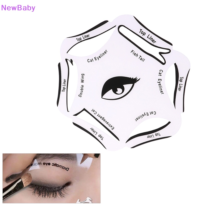 Newbaby Quick 6in1 Eyeliner Template Cat Eye Makeup Smoky Liner Guide Stensil ID