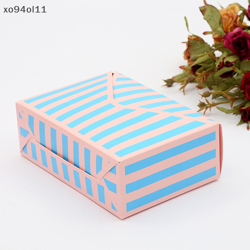 Xo Striped Romantic Amplop Flower Box Holder Buket Kertas Packing Storage Box OL