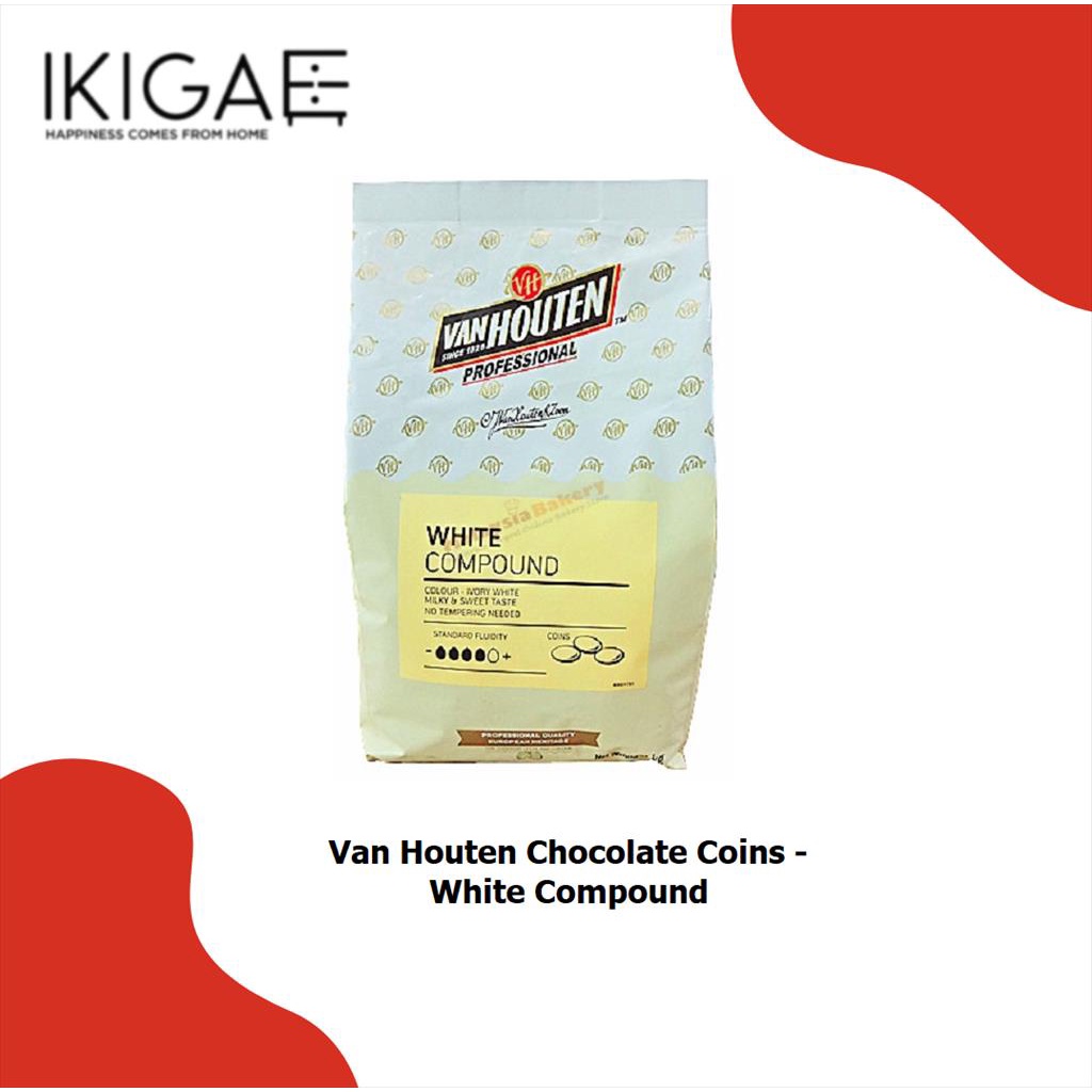 VAN HOUTEN COIN WHITE COMPOUND / COKLAT KOIN PUTIH COMPOUND 1 KG