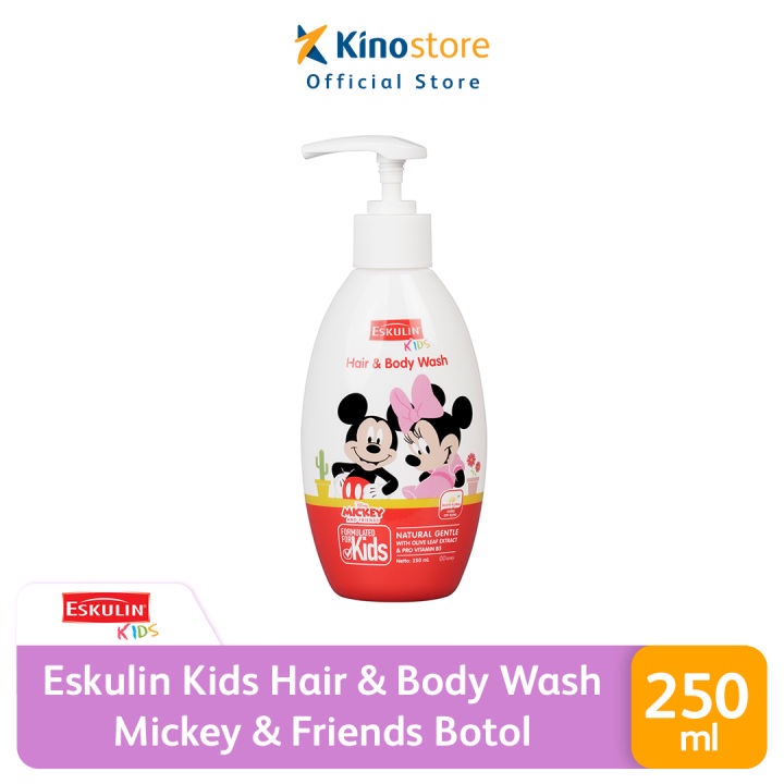Eskulin Kids Hair &amp; Body Wash Mickey &amp; Friends 250ml Botol Pump