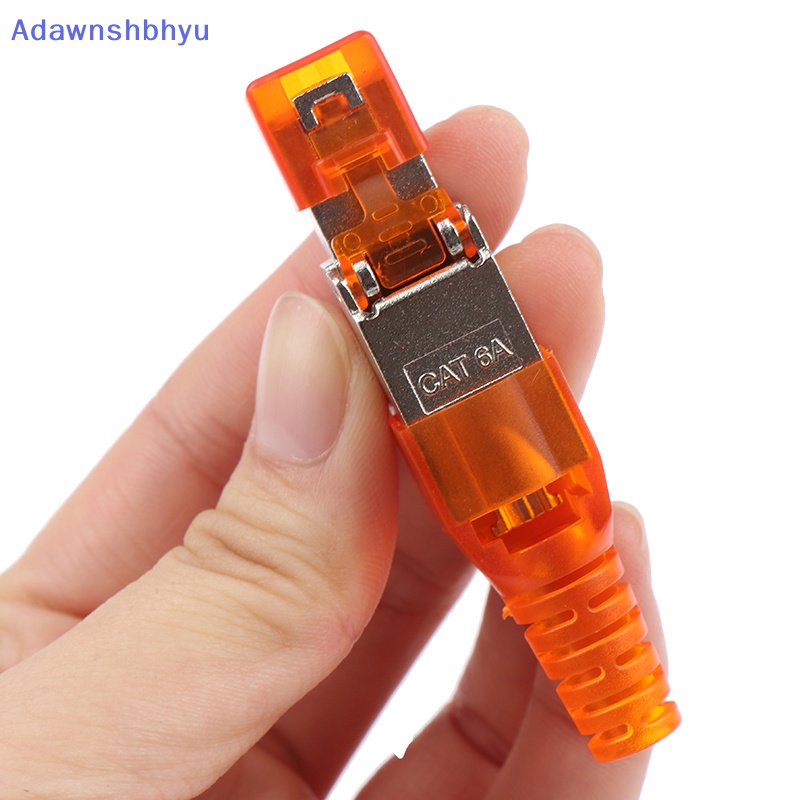 Konektor Adapter Eterna Adhyu Cat6A Rj45 Tanpa Alat Crimping Terlindung Kepala Kristal ID