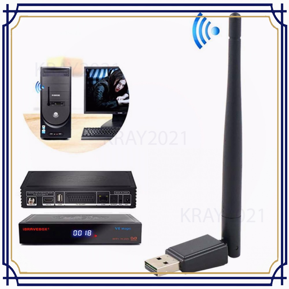 WiFi USB Adapter 802.11N 150Mbps 3dBi MT7601 with Antena -AP364