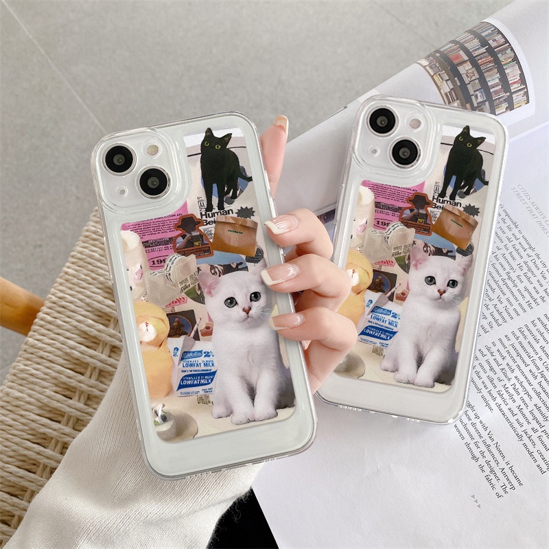 Casing Kucing Indah Lucu Untuk Oppo A16 A16K A16E A11K A11X A5S A12 A12S A15 A17 A17K A57 A54 A53 A52 A3S A5 A8 A9 A36 A37 A93 A96 A92 A72 A73 A74 A76 A77 Akrilik Space TPU Back Cover