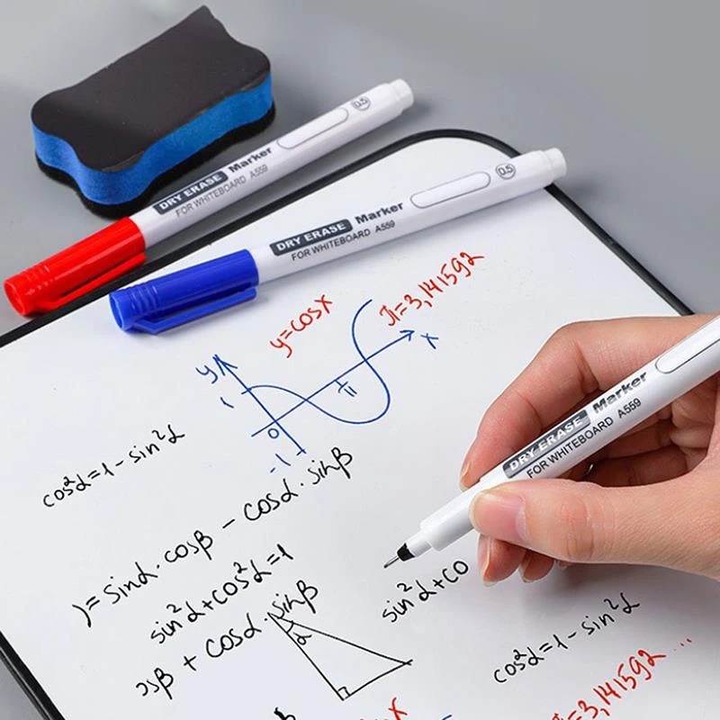 0.5 /0.7 /1.0mm Fine Nib Whiteboard Markers Pen/ Pensil Penghapus Kering Multi Warna Dihapus Tahan Air/ Pena Pemeriksaan Kantor Gambar