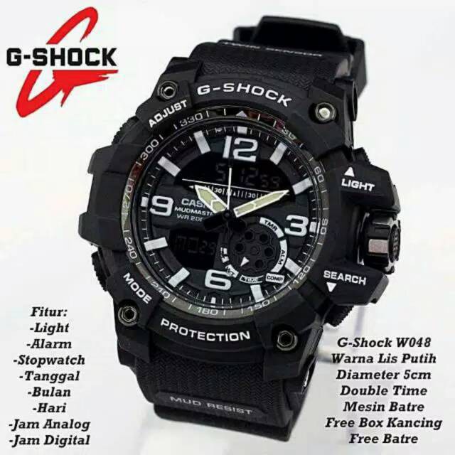 PROMO!!! WBS FREE BATERAI TAHAN AIR JAM TANGAN PRIA CASIO G-SHOCK DUAL-TIME GG-1000 GK001 G-SHOCK IMPORT