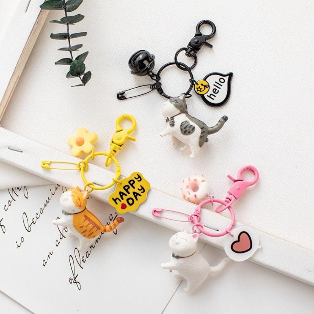 Needway Gantungan Kunci Kucing Animal Car Hanging Key Chain Gantungan Kunci Mobil Kitten Car Key Holder Untuk Hadiah DIY