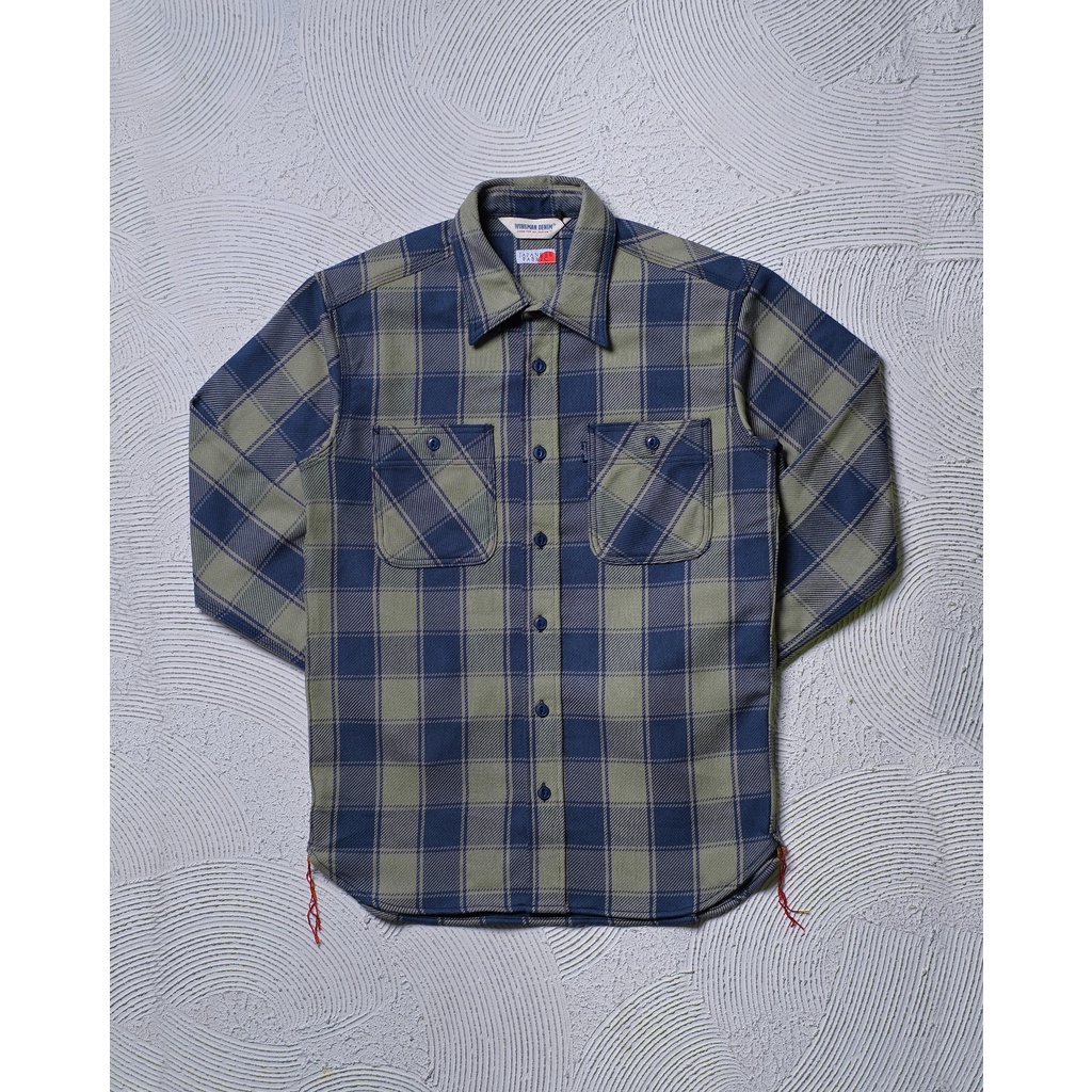 WINGMAN DENIM - CHECK FLANNEL BLUE/OLIVE V2