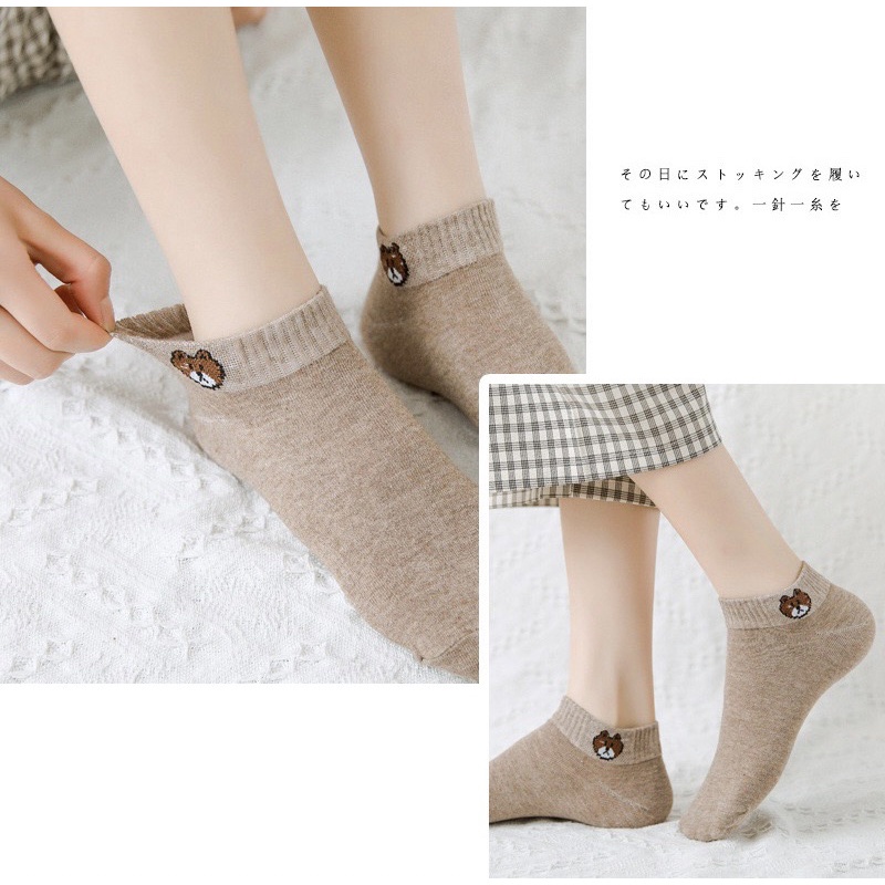 Kaos Kaki Bear Ankle Sock Motif Beruang pendek Karakter Dewasa GROSIR UNIK