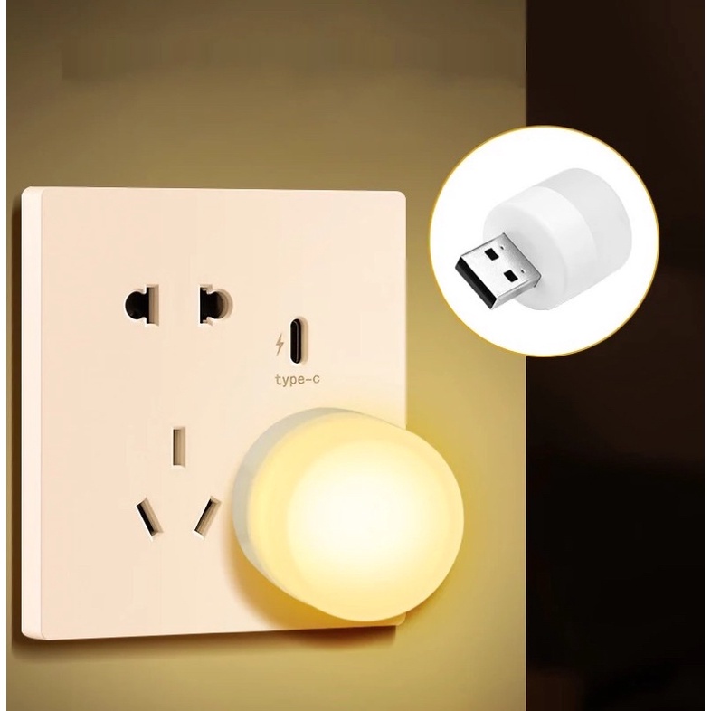 Lampu Kecil LED Usb mini Tidur Baca Belajar Night light Kamar Malam Bulat GROSIR UNIK