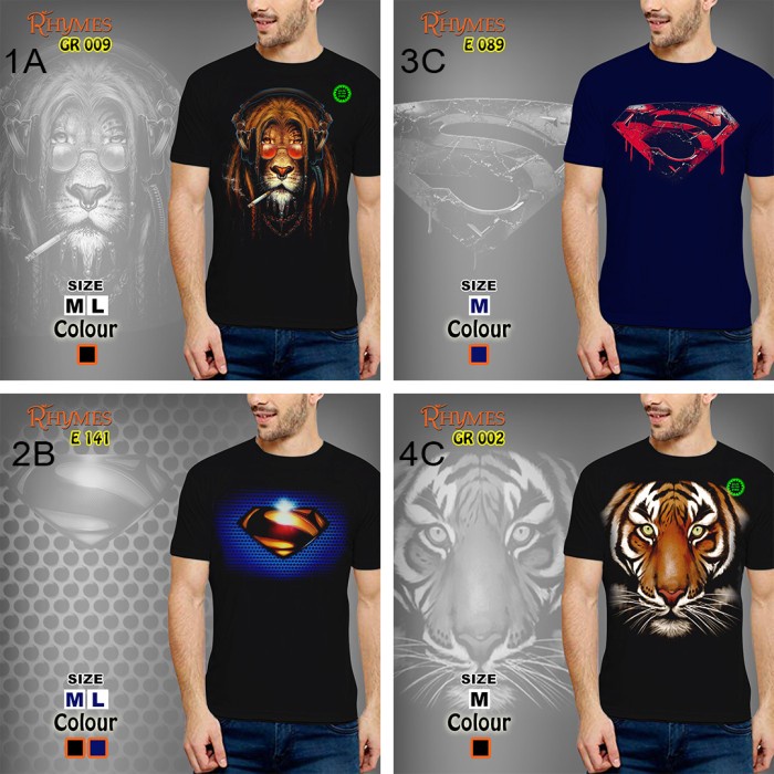 TERMURAH KAOS PRIA SUPERHERO DISKON SALE RHYMES DEWASA