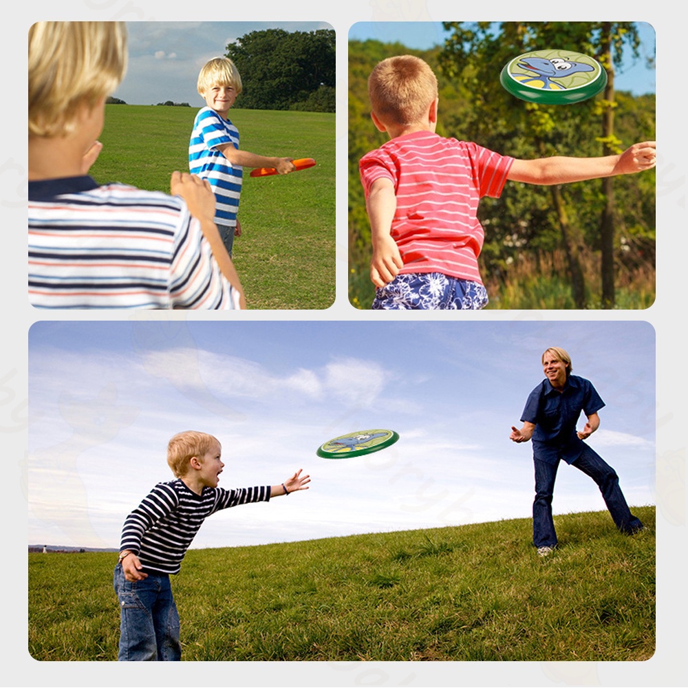 Ivorybaby Frisbee piring terbang bentuk dinosaurus Flying disk disc lembut boomerang outdoor