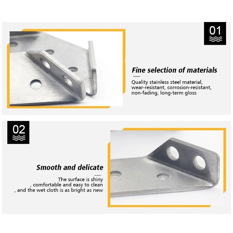 Penyangga Sudut Siku Sudut Siku Aksesoris Furniture/Penyambung Sudut Furniture Universal Penyangga Segitiga/(1support +4 Sekrup) Stainless-Steel Angle Bracket Pengikat/