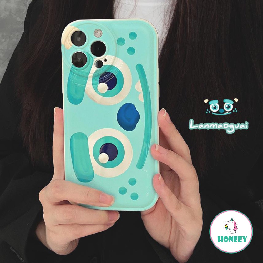 Kartun Yang Indah Monster Mata Besar Bantal Udara Ponsel Case Untuk iPhone 14 Pro Max13 12 Pro Case iPhone 11 Pro Max Lembut TPU Shockproof Ponsel Cover