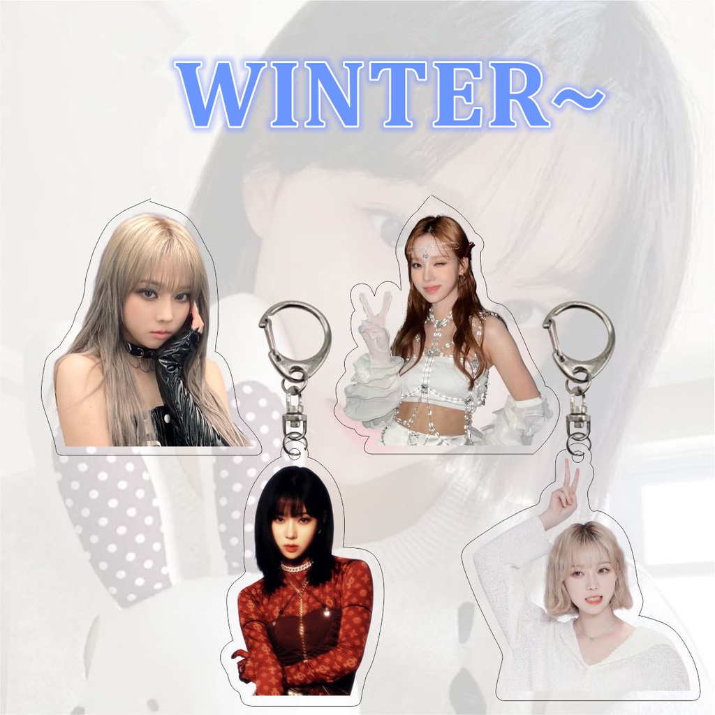 1pc Gantungan Kunci Akrilik AESPA MY WORLD Member Solo Key Ring Gantung