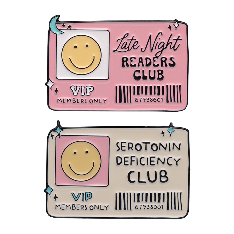 Late Night Readers Club Lapel Pin VIP Enamel Bros Hadiah Untuk Teman Aksesoris Pakaian