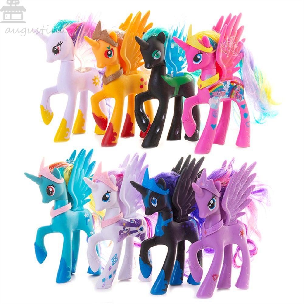 Hadiah Ulang Tahun Mainan Model Kuda Poni Kecil Agustina Untuk Anak Unicorn Sparkle Kuda Mini Fluttershy Action Figure