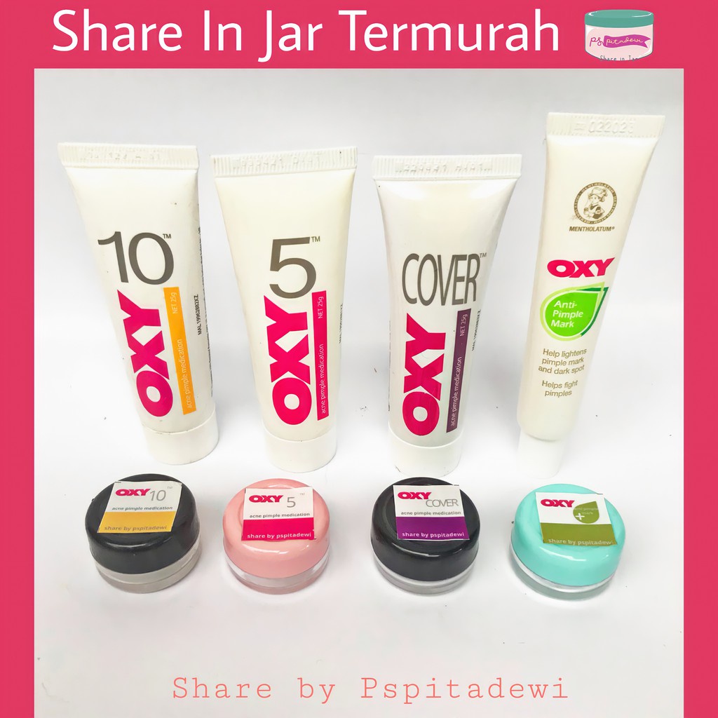 SHARE - OXY 5 OXY 10 OXY COVER OXY ANTI-PIMPLE MARK Acne Pimple Medication OXY5 OXY10 Share In Jar O