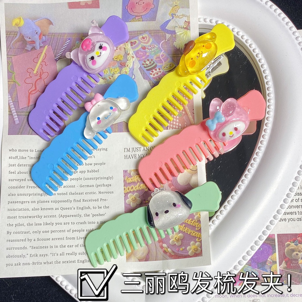 Sisir jepit rambut transparan aneka karakter bahan berkualitas import harga grosir bisa cod