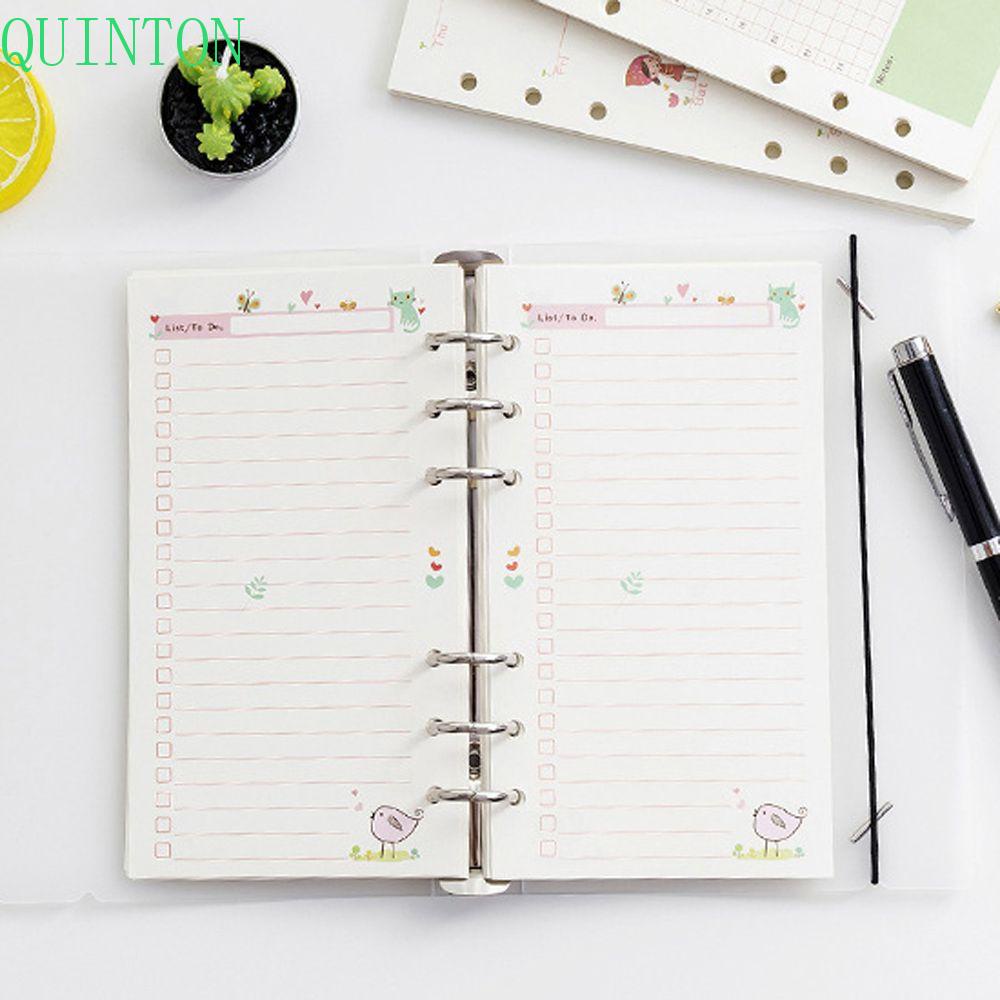 Quinton Loose Leaf Paper Refill Kawaii Agenda Bulanan 45lembar To do List Daily Planner Binder Halaman Dalam