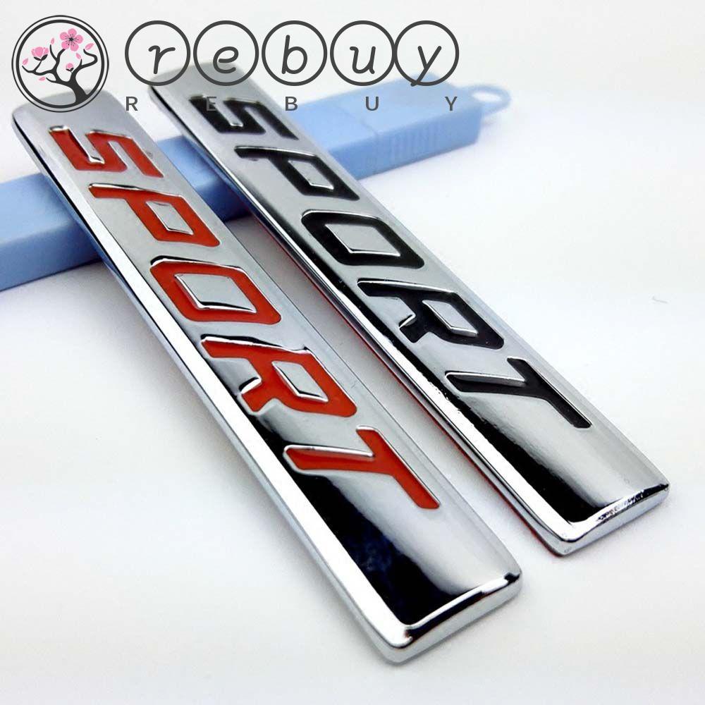 Rebuy 3D Stiker Mobil Hitam Merah Zinc Alloy Square Bar Metal Badge Auto Refitting Aksesoris